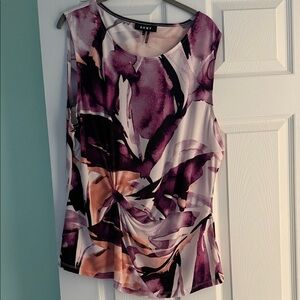 DKNY Women's Floral Print Blouse - Purple and Peach